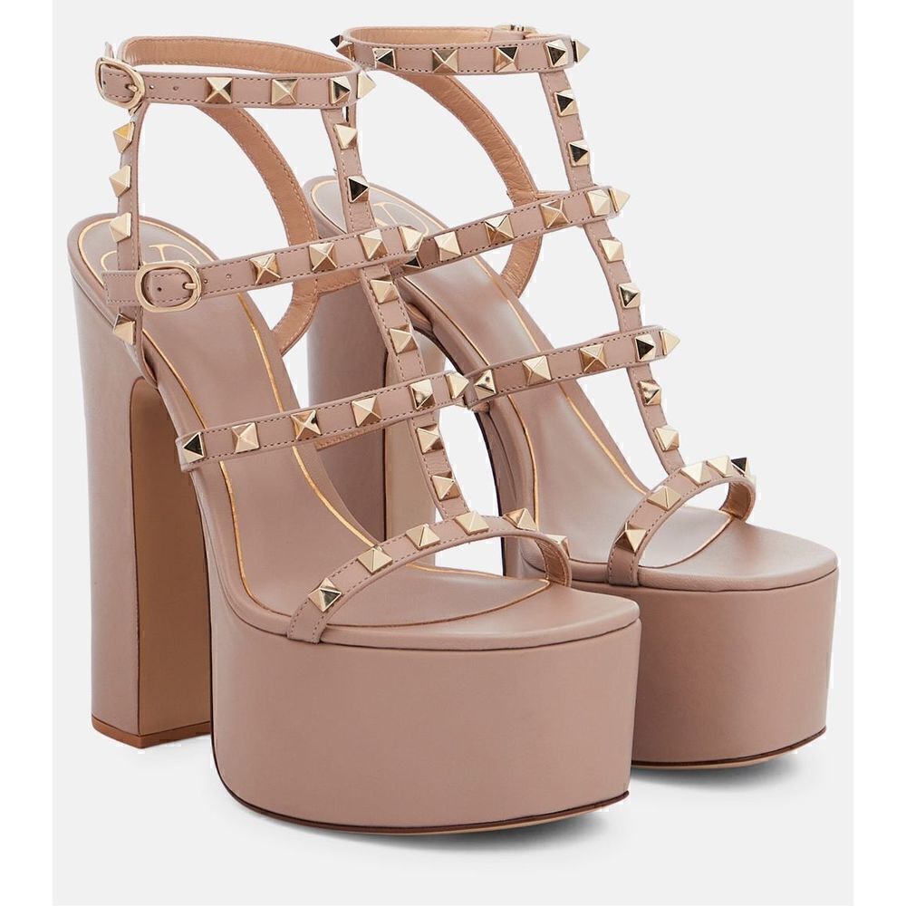 Valentino Garavani Rockstud Platform Heels Nude Size 39.5 - Picture 2 of 12